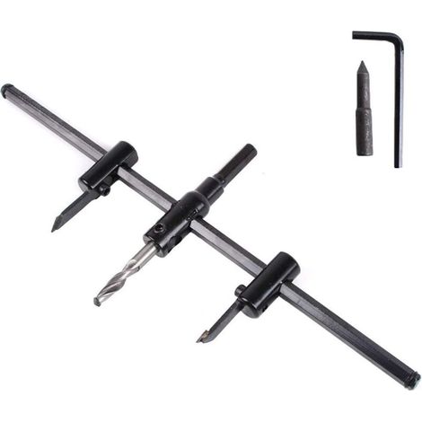 Mèche Ajustable 30 300mm Scie à Cercle Réglable pour Cloison Sèche, Bois et Travail DIY, Coupe Ronde Précise (1/5)