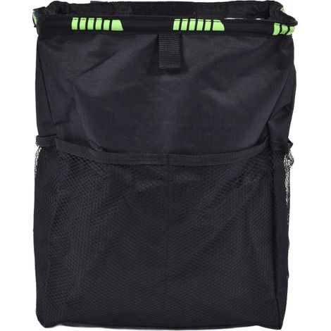 Sac poubelle de voiture imperméable et pliable en tissu Oxford, avec couvercle et poches, noir (1/5)