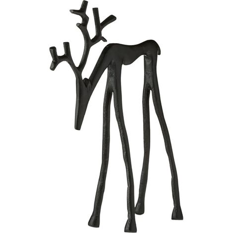 Weihnachtsfigur aus Legierung, schwarzes Rentier, Trompeterhirsch, schwarz (1/5)