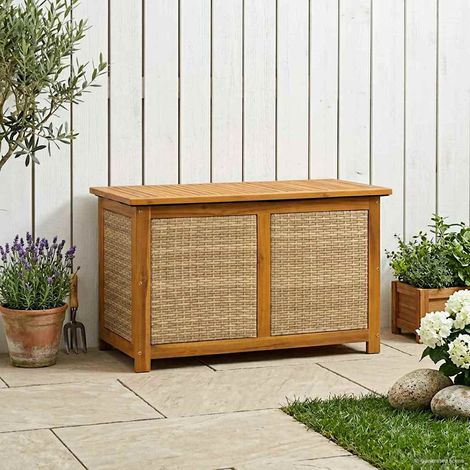 vidaXL Boîte de Rangement de Jardin 141 L Bois d'Acacia Massif (1/5)