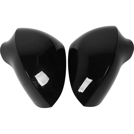 Capuchon de rétroviseur 1P0857537, 2 pièces, gauche et droite, anti-poussière, aile latérale extérieure de remplacement pour Seat Leon Ibiza, noir brillant (1/5)