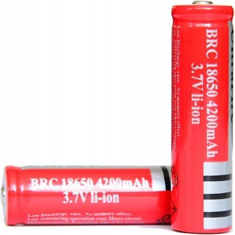 1 Piece - 18650 Battery - 4200 mAh - 3.7 V - 1000 Charge Cycles - Diameter 18 mm Height 67 mm (1/2)