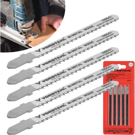 Lames de scie sauteuse pour bois bimétallique (T) 100 mm, lot de 5, en acier inoxydable. (1/5)