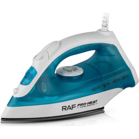 Fer à vapeur, léger et portable, semelle en céramique, réservoir d'eau de 230 ml, 5 réglages de vapeur, bleu. (1/4)