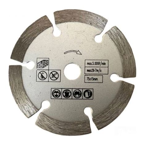 Disco Diamantato per Mini Smerigliatrice Ø75mm per Taglio Marmo Cemento Mattoni (1/5)