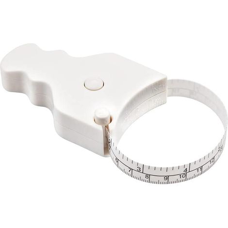 Ruban mètre corporel blanc 150cm/60 pouces, usage à une main, design compact ergonomique - mensurations pour perte de poids et prise de muscle (1/5)