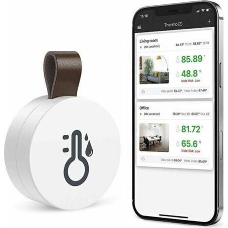 Thermomètre hygromètre Bluetooth, mini thermo-hygromètre d'intérieur sans fil avec fonction d'exportation de données, compatible avec iOS et Android pour le vin, le salon, la chambre de bébé, la maiso (1/4)