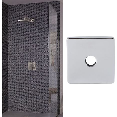 Plaque de Couverture pour Bras de Douche Protection 304 Inox Large et Décorative Flange Universel pour Plomberie Carrée (1/5)
