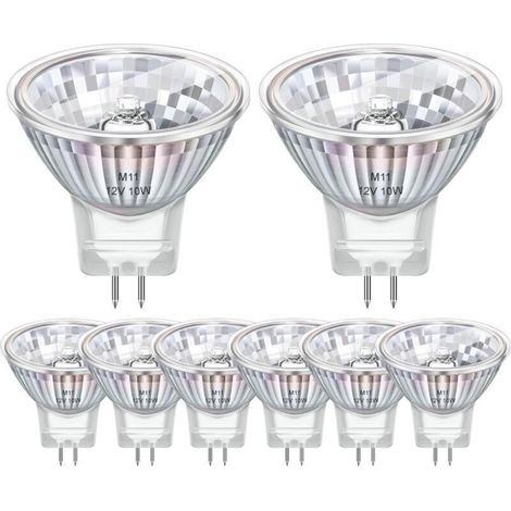 8er-Pack GU4 MR11 12V 10W Halogenlampen, MR11 2800k Warmweiß dimmbare Halogenlampen, GU4 Halogen für Zuhause, Garten, Einbau, Schienenbeleuchtung [Energieklasse G]