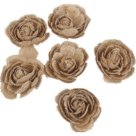 roses en toile de jute