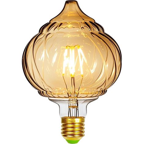 Bombilla LED vintage de 4 W, blanco cálido, 2500 Kelvin, globo grande de cristal, 220 V, rosca Edison, casquillo E27, bombilla decorativa especial G125 (1/5)