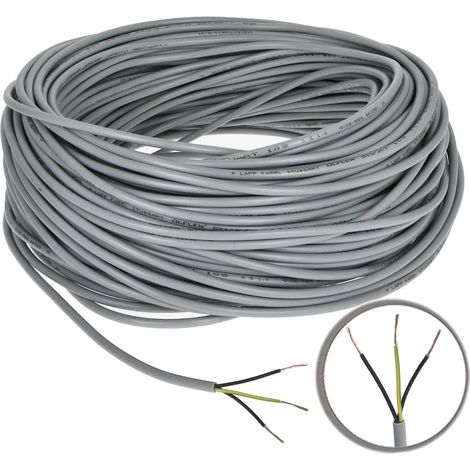 Câble de commande PVC 3 x 0,5 mm² avec conducteur de protection