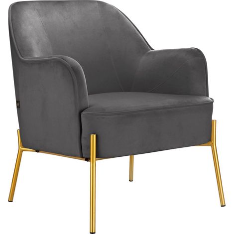 Runa-Fauteuil en velours gris