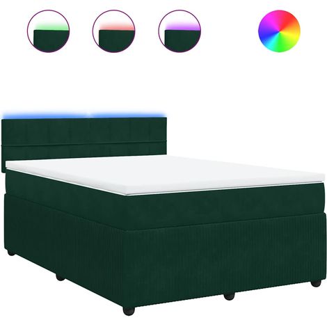 Maison Exclusive - Boxspringbett mit Matratze Dunkelgrün 140x190