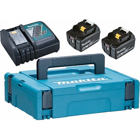 Batterie Makita 197624-2 18 V 2x5 0 Ah Li-ion + Chargeur DC18RC + Valise