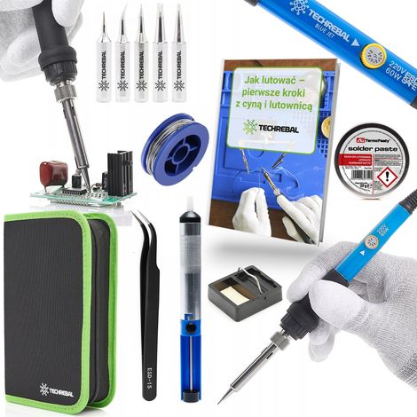 Saldatore "Blue Jet" da 60W + 5 punte + astuccio + accessori