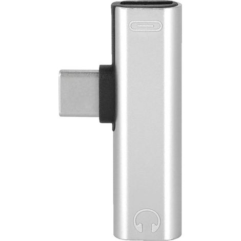 Adaptateur USB-C vers Jack 3.5mm, Convertisseur Audio avec Charge Rapide Argenté