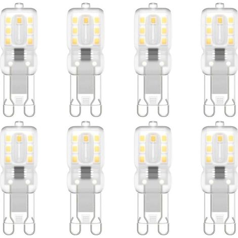 G9 LED Bulb, G9 LED 220V Natural White 5500K 3W Equivalent to 30W Halogen Light 8-Pack [Energy Class E]