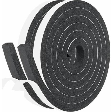 Tira de sellado autoadhesiva de espuma de caucho para puertas y ventanas, aislante acústica, 3 cm x 2 m, gris. (1/5)