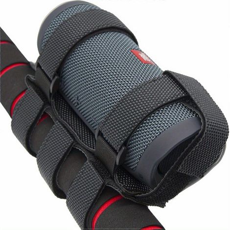 Support de haut-parleur portable réglable pour vélos et voiturettes de golf, sangle étanche compatible avec les guidons et les barres jusqu'à 5 cm de diamètre, pour vélos, scooters, etc. (1/5)