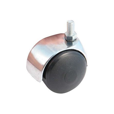 Roulette pivotante à tige filetée 10x15 AVL - Roue nylon noir Ø 50 - Charge 40 kg - 595525A