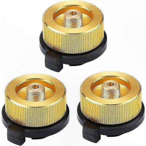 Adaptateur de cuisinière à gaz, lot de 3 pour barbecue et réchaud de camping, connecteurs de conversion de bouteille, buses pour valves de cuisson en extérieur. (1/5)