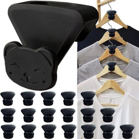 18 pièces crochet de connexion de cintre multifonctionnel nouveau connecteur crochet couche cintre stockage de cintre pour vêtements suspendus (1/5)
