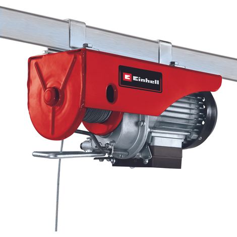 Einhell Seilhebezug TC-EH 250 (450 W, Not-Ausschalter, automatische Bremse und Endabschaltung, inkl. 12 m drallfreiem Drahtseil, Umlenkrolle mit Lasthaken und Sicherheitsbügel)