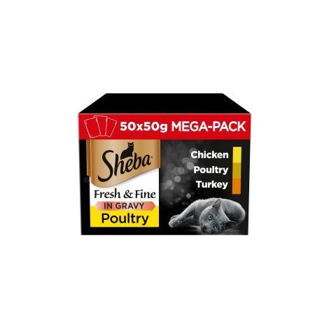 Sheba Fresh & Fine Wet Cat Food Pouches Poultry in Gravy Meg - 748347