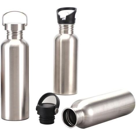 Bouteille d'eau de sport en acier inoxydable monocouche à grande ouverture 304, bouteille d'eau froide portable (1/4)