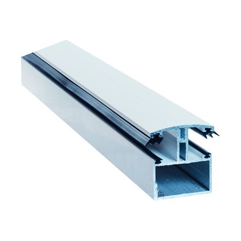Profilo di giunzione portante ad H adattabile al policarbonato 16/32mm in alluminio laccato bianco RAL 9010, L: 4 m