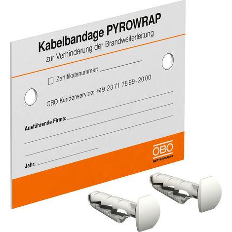 OBO Bettermann Plaque de marquage pour bandage de câbles 100x70 polychlorure de vinyle blanc, 7203140