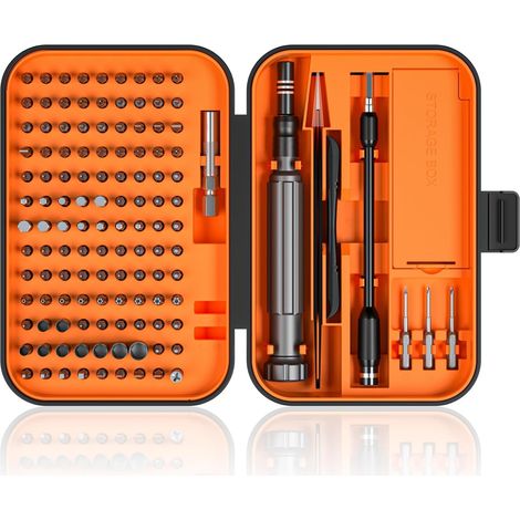 Ensemble de tournevis de précision, 150 en 1 Kit d'outils électroniques avec 120 bits de tournevis magnétique et 30 bits de jeu d'outils Outil de réparation pratique, orange