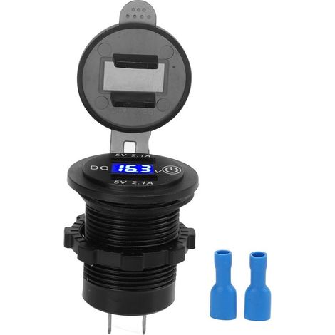 Charger of car double Port USB, display of the voltage of load fast, universal for trucks and motorcycles 12-24V (1/5)