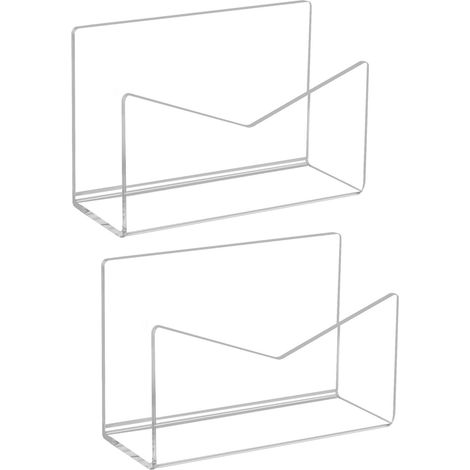 Lot de 2 organiseurs de courrier en acrylique transparent, porte-courrier vertical, classeur et trieur de lettres pour bureau, maison, bureau, école (1/5)