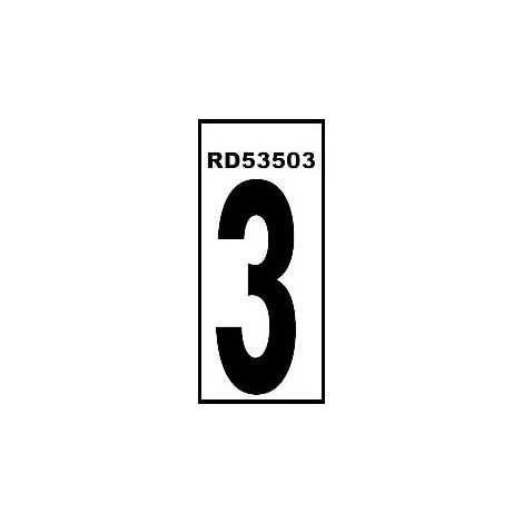 Numero adesivo Normaluz 3 4,6x14 PVC Glasspack 0,4 RD53503