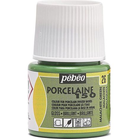 Peinture porcelaine - Pébéo - 150 Brillant Malachite N°26 - 45ml - Couleurs brillantes - Cuisson à 150°C (1/4)