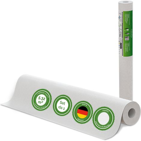 Carta da parati in tessuto non tessuto con effetto fibra di legno – intonaco strutturato, 10,05 m x 0,53 m, verniciabile, traspirante, carta da parati Made in Germany – Veluxis (1/5)