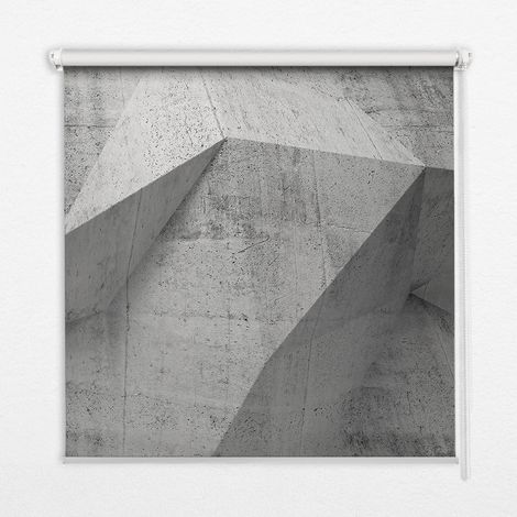 Innenrollo Fensterrollo - Rollo ohne Bohren - Sichtschutzrollo - Lichtdurchlässiges Rollo - Rechteckiges - Rollo - (70 cm x 140 cm) - 3D-Steinwand