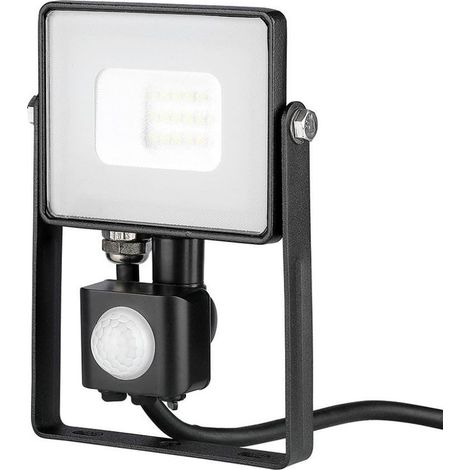 V-TAC 10W Samsung Chip LED Flutlicht mit Bewegungs- und Dämmerungssensor, Naturweiß, IP65
