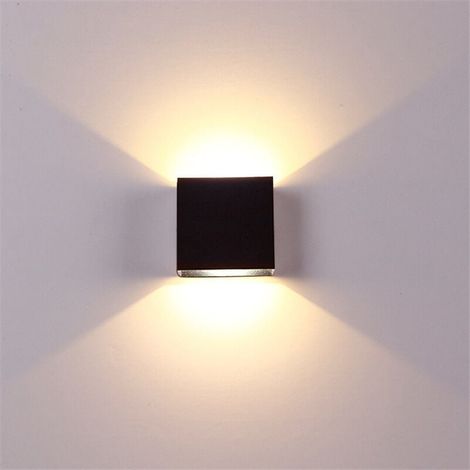 Applique murale LED moderne, lumière chaude, carrée noire, adaptée à la chambre à coucher, au salon, au jardin à colonnade (1/4)