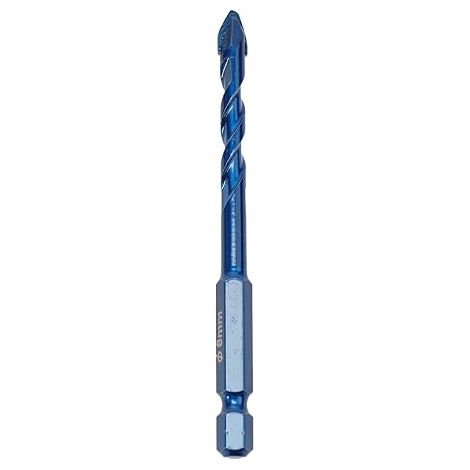 Set di punte da trapano multiuso con inserti in metallo duro per forare piastrelle e vetro, legno, metallo, mattoni, misure 6 mm, 8 mm, 10 mm, 12 mm, per pareti asciutte e umide con elevata durezza (6 (1/5)