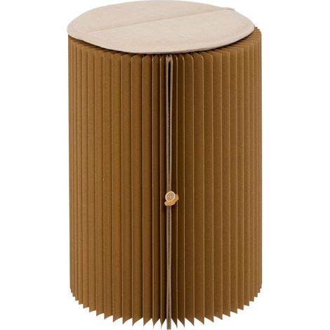Pouf Orami rond pliable D.30cm marron - Atmosphera créateur d'intérieur (1/5)