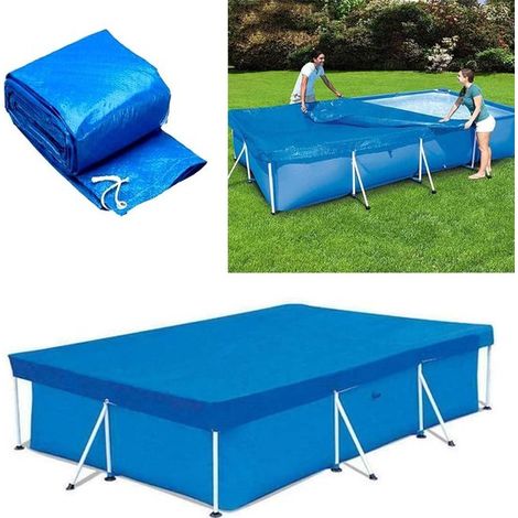 Bâche de piscine imperméable – 260 x 170 cm – Couverture résistante à la poussière, au soleil, à la traction et à l'usure – Protection de piscine – Bleu (1/5)