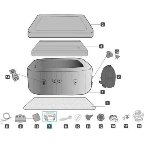 Distributeur De Chlore - Débit Réglable - Pour Spa Gonflable - Compatible Lay-Z-Spa Et SaluSpa - 1 Pièce (1/5)