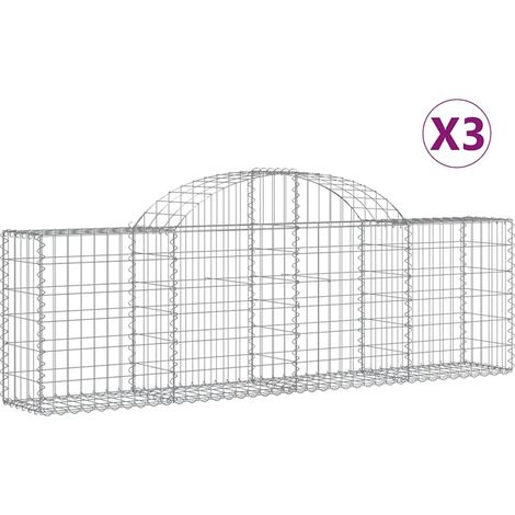 Maison Exclusive - Cestas gaviones 3 uds forma de arco hierro 200 (1/5)