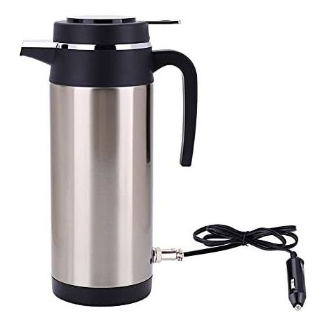 Hervidor eléctrico para coche de 24 V, aprox. 1200 ml, taza calefactable con enchufe para encendedor de cigarrillos, botella de café, taza para camión, dispensador de agua caliente, regalo de viaje, r (1/5)