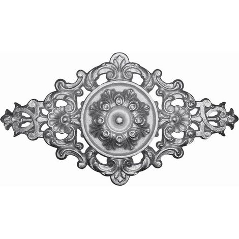 Deco Fer Forge – Palmette en aluminium avec détail floral – Hauteur 170mm – Longueur 300mm – À visser dans taraudage M6 pour fixation solide