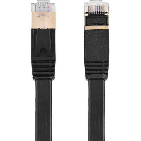 Câble réseau Ethernet plat blindé CAT7 RJ45 600 MHz, 1,8 m (1/3)