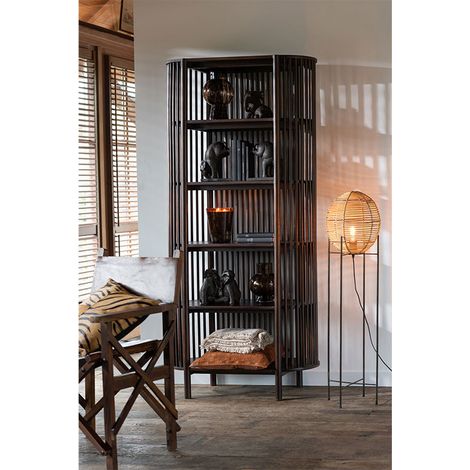 Armoire 5 étages Conie manguier brun foncé 190x84x38cm (1/5)